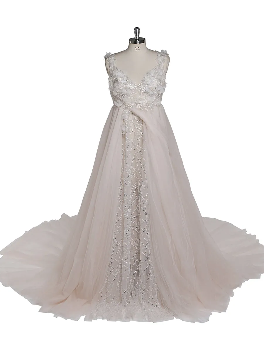 3D Floral Sequins Lace Evening Prom Dress Elegant Sleeveless Maxi Dresses Maternity Photoshoot Gowns