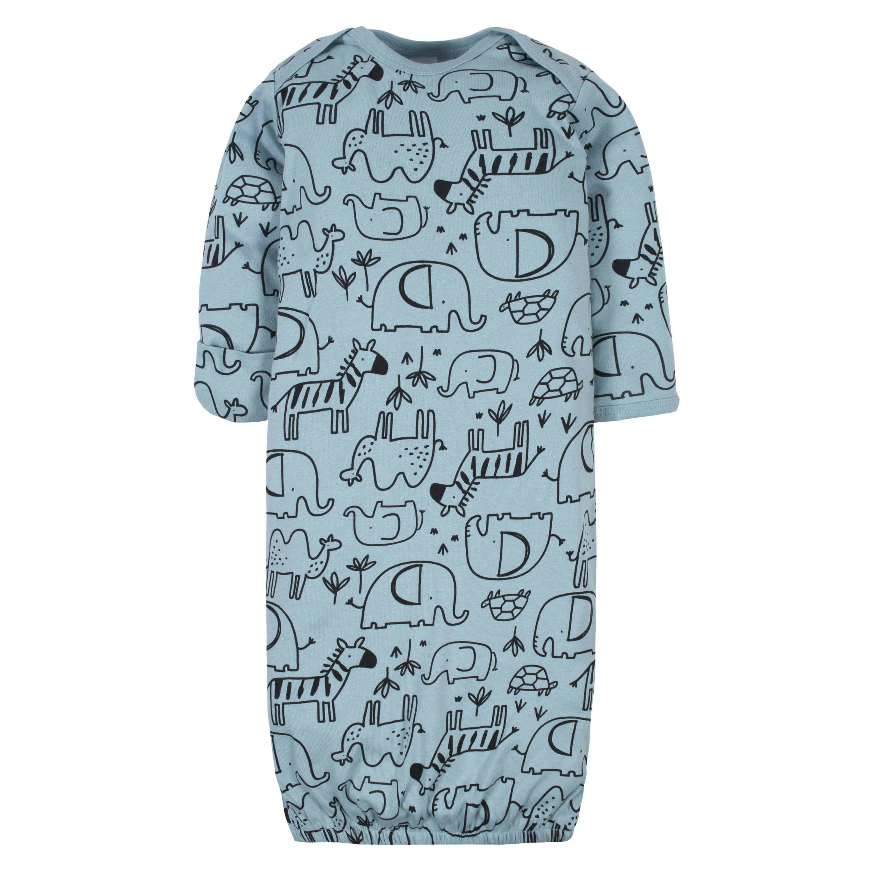 4-Pack Baby Boys Jungle Gowns