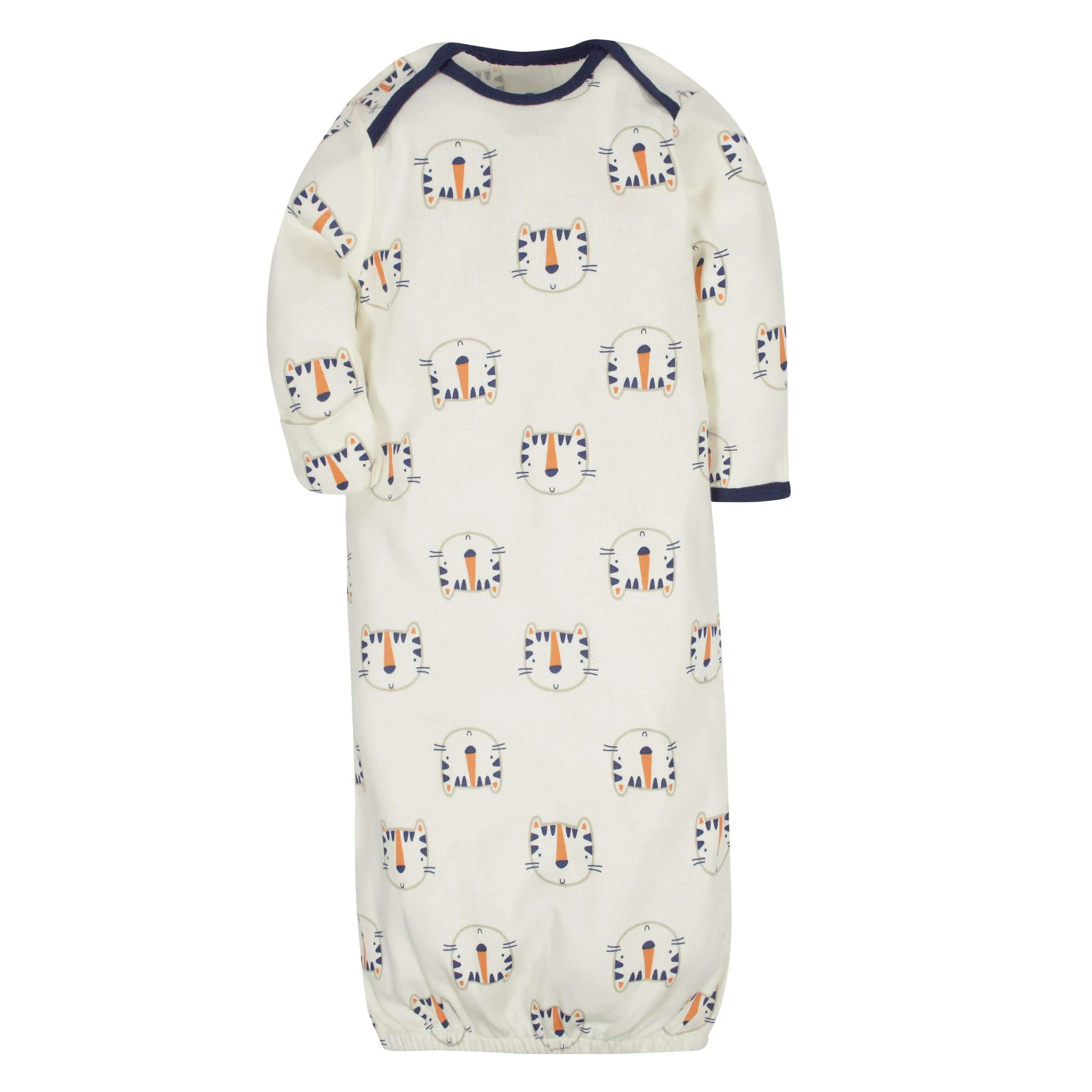 4-Pack Tiger & Hedgehog Baby Boys Gowns
