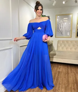 A-Line Prom Dresses Wedding Guest Off Shoulder Evening Dress      fg3957