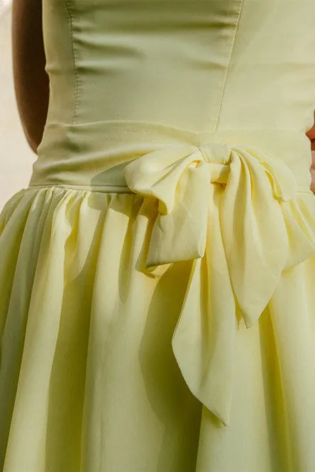 A-line Small Round Collar Knee Length Chiffon Bridesmaid Dress