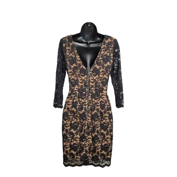 Abs Allen Schwartz Lace Cocktail Dress Size M NWT