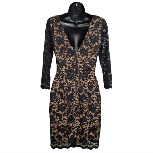 Abs Allen Schwartz Lace Cocktail Dress Size M NWT