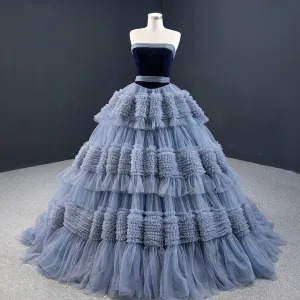 Anna Elegant Off Shoulder Handmade Ball Gown Evening Dress