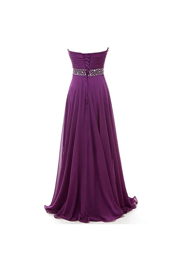 Anneprom A-Line Sweetheart Chiffon Long Prom Dresses Evening Dresses APB0013