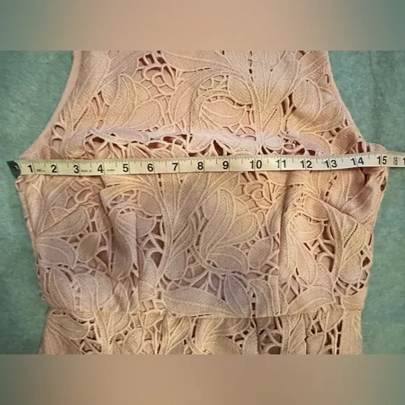 Antonio Melani Pink Lined Lace Fit &amp; Flare Midi Cocktail Dress size 2