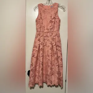 Antonio Melani Pink Lined Lace Fit &amp; Flare Midi Cocktail Dress size 2