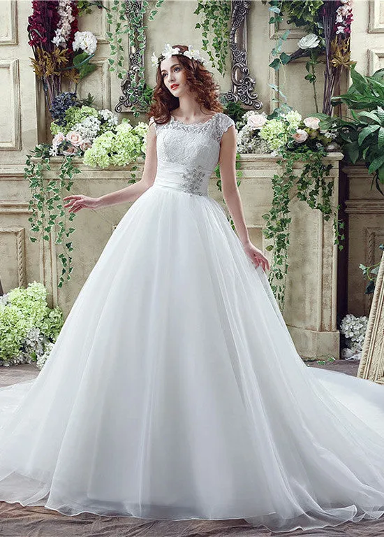 Ball Gown Wedding Dresses With Rhinestones