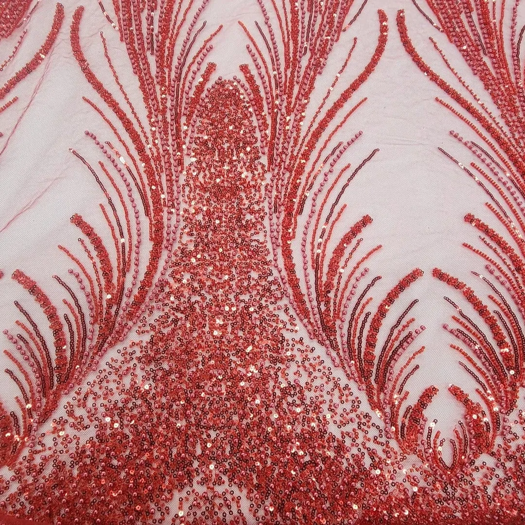 Beaded Bridal Lace Fabric Amber 130 cm