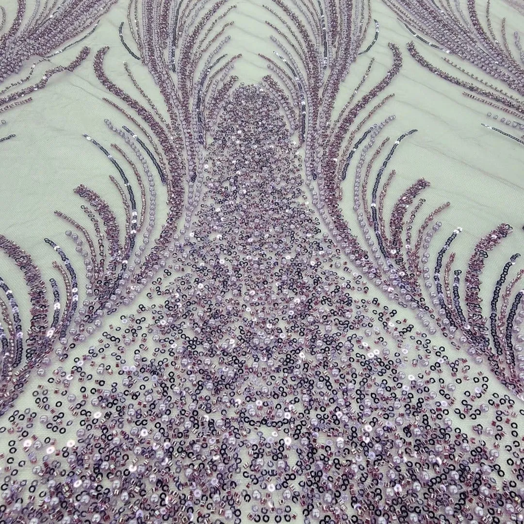 Beaded Bridal Lace Fabric Amber 130 cm