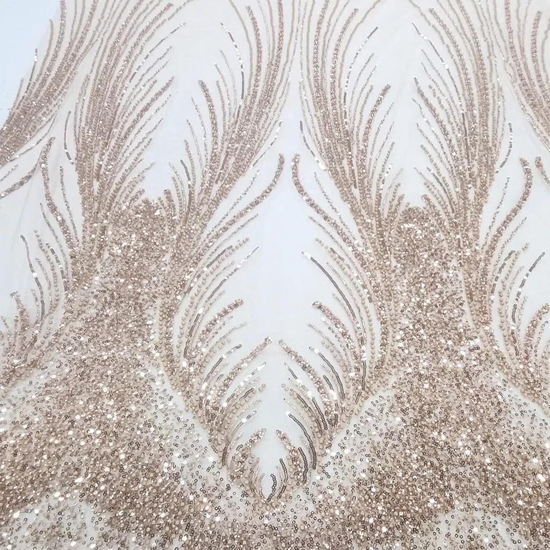 Beaded Bridal Lace Fabric Amber 130 cm