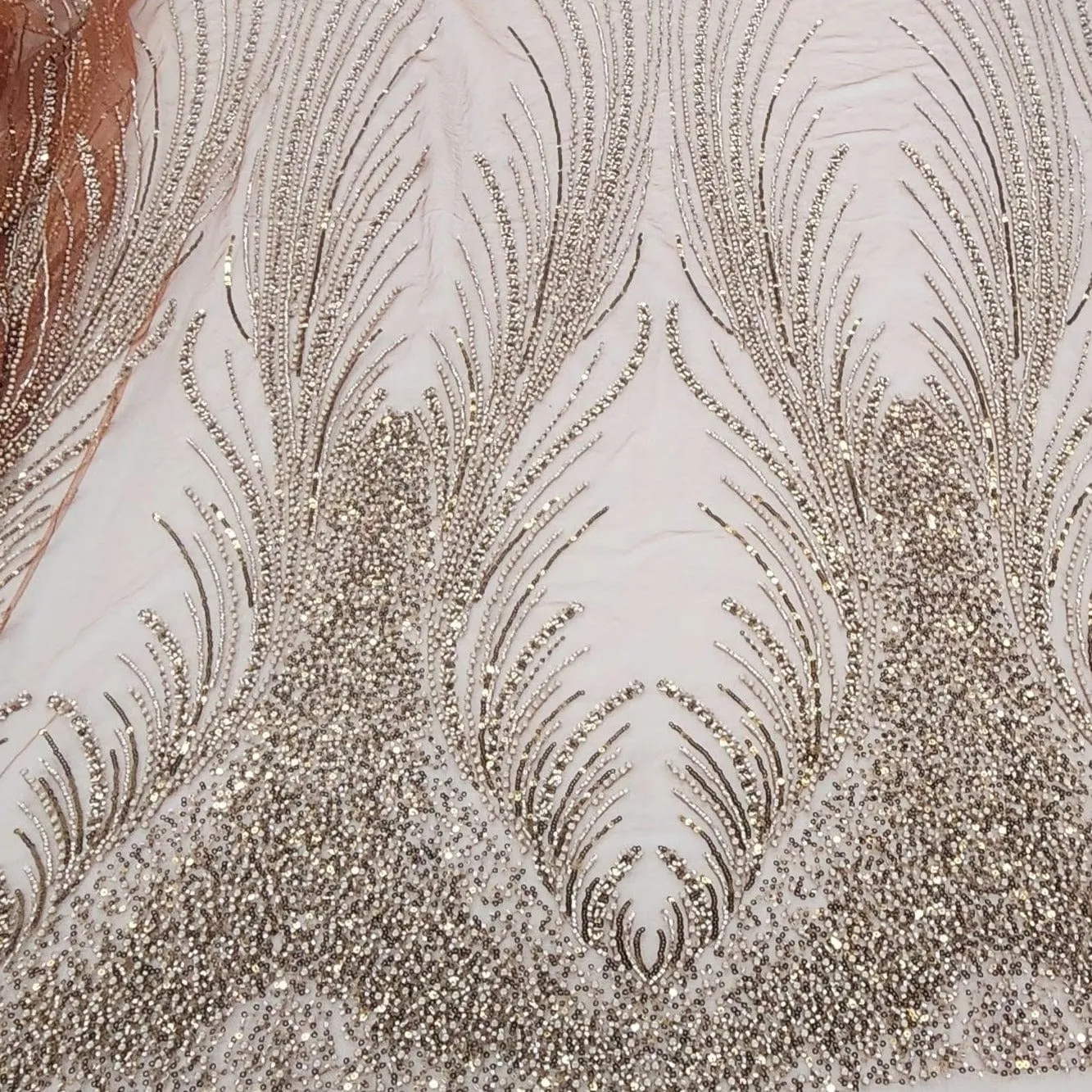 Beaded Bridal Lace Fabric Amber 130 cm