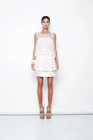 Beaded Croquet Lace Peplum Cocktail