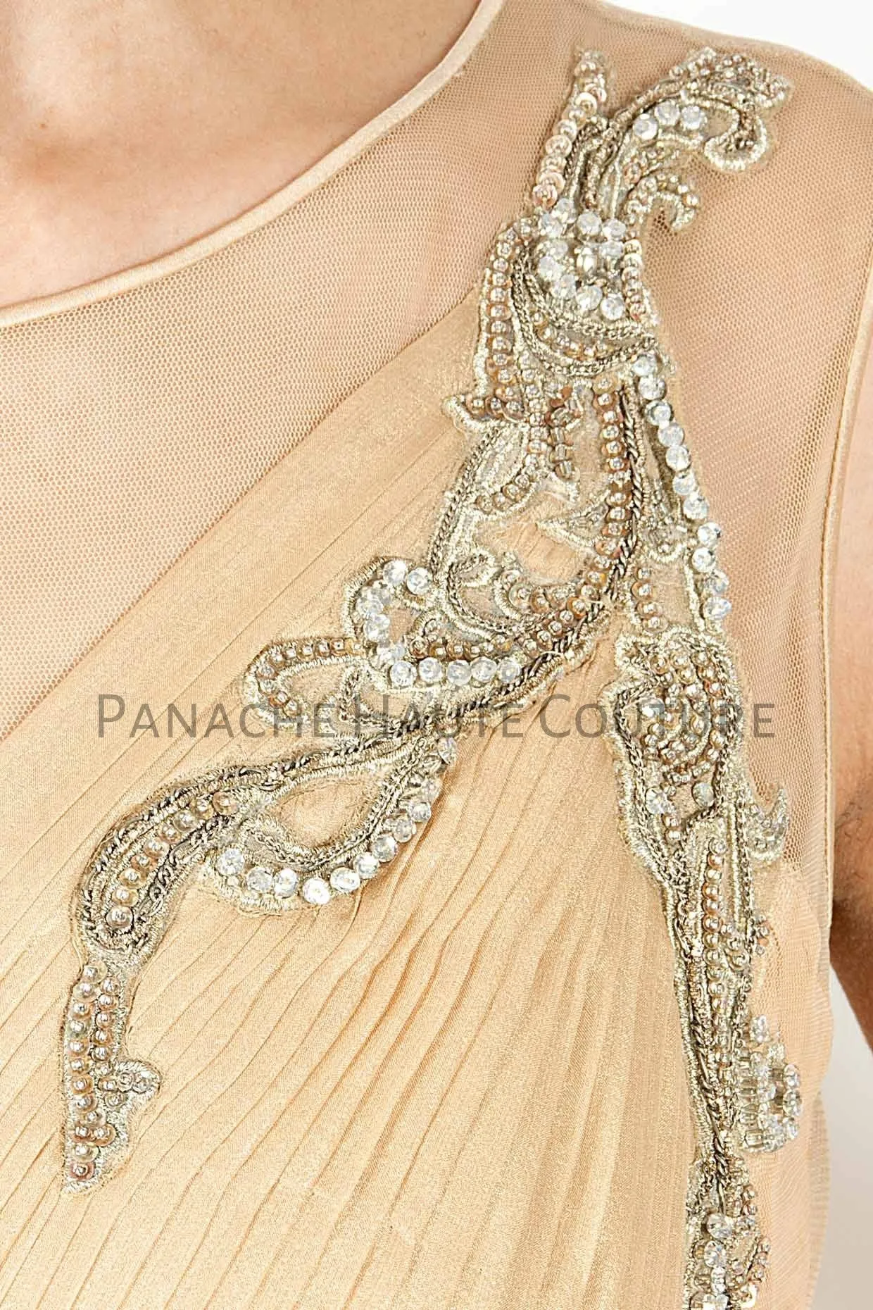 Beige Color Designer Saree Gown Online