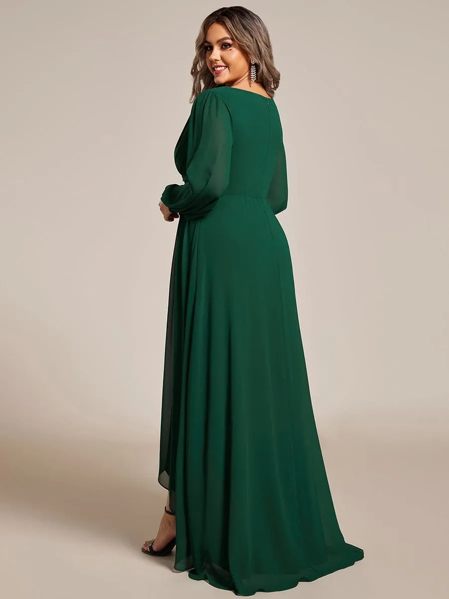Belindy emerald chiffon long sleeve dress Express NZ wide