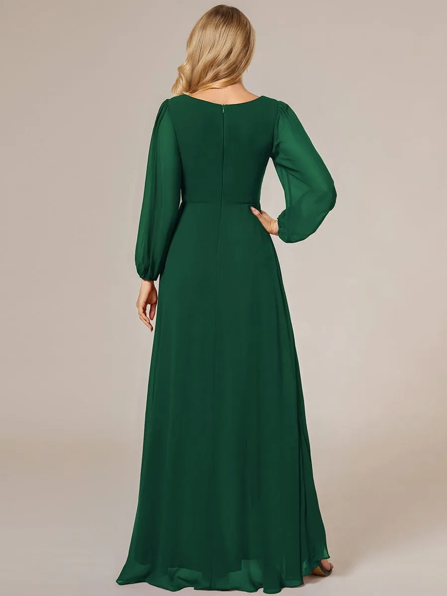 Belindy emerald chiffon long sleeve dress Express NZ wide