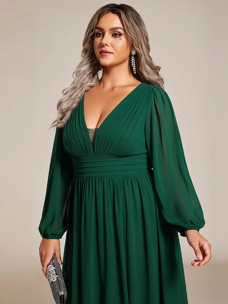 Belindy emerald chiffon long sleeve dress Express NZ wide