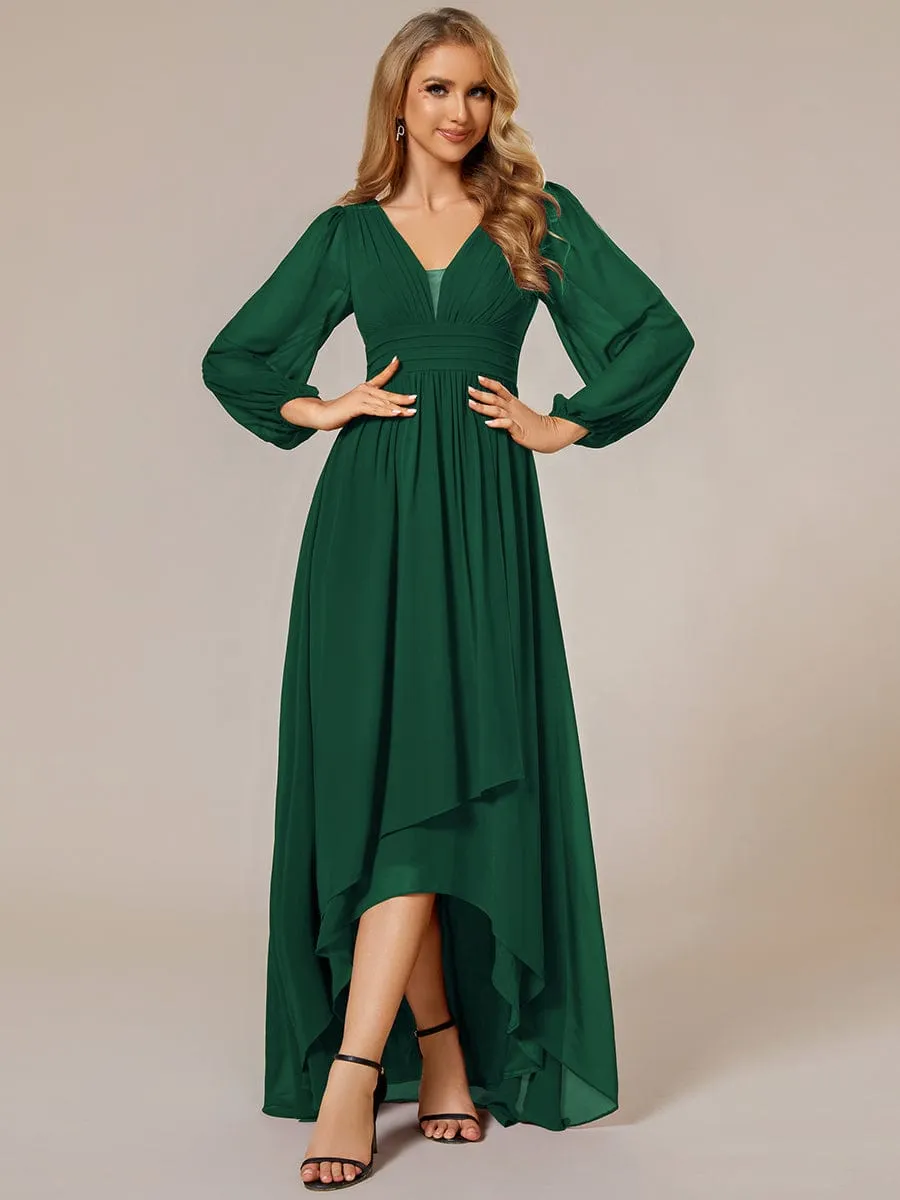 Belindy emerald chiffon long sleeve dress Express NZ wide