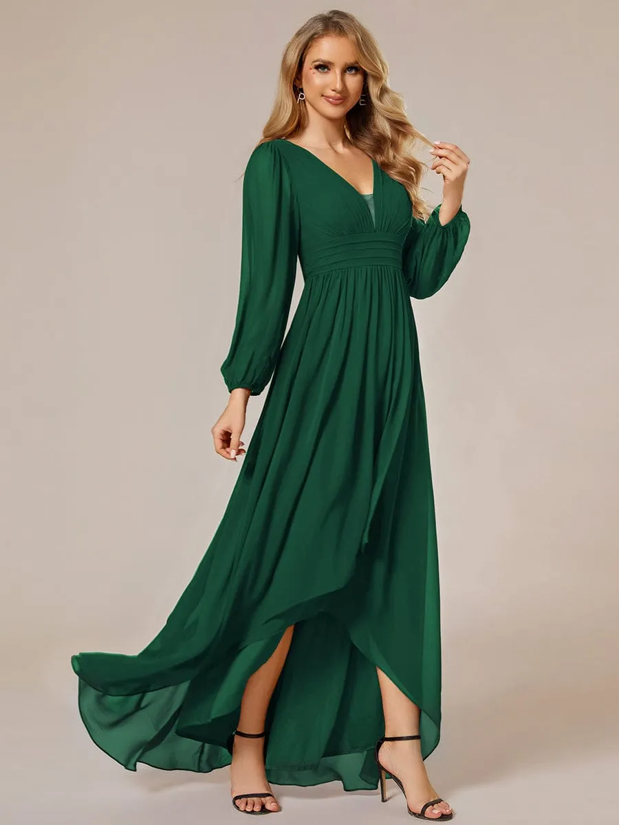 Belindy emerald chiffon long sleeve dress Express NZ wide