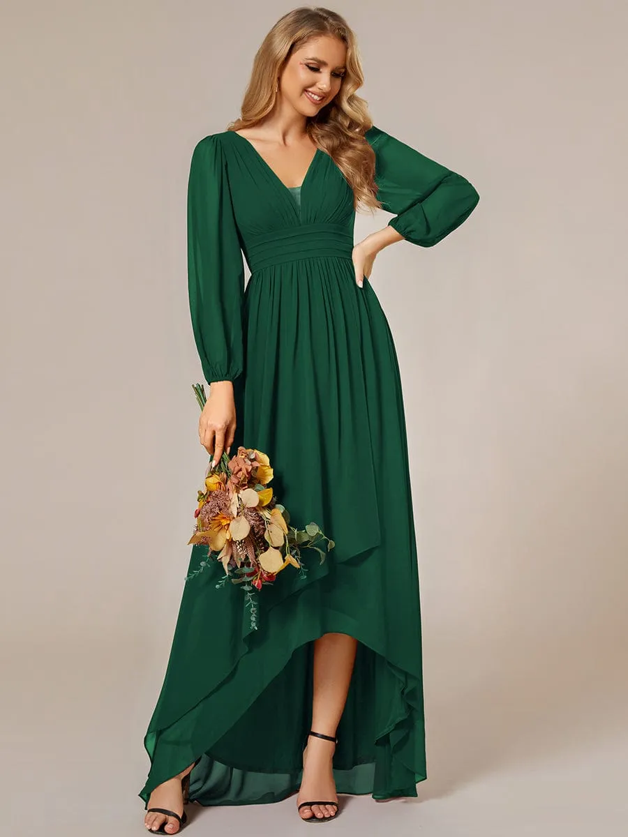 Belindy emerald chiffon long sleeve dress Express NZ wide