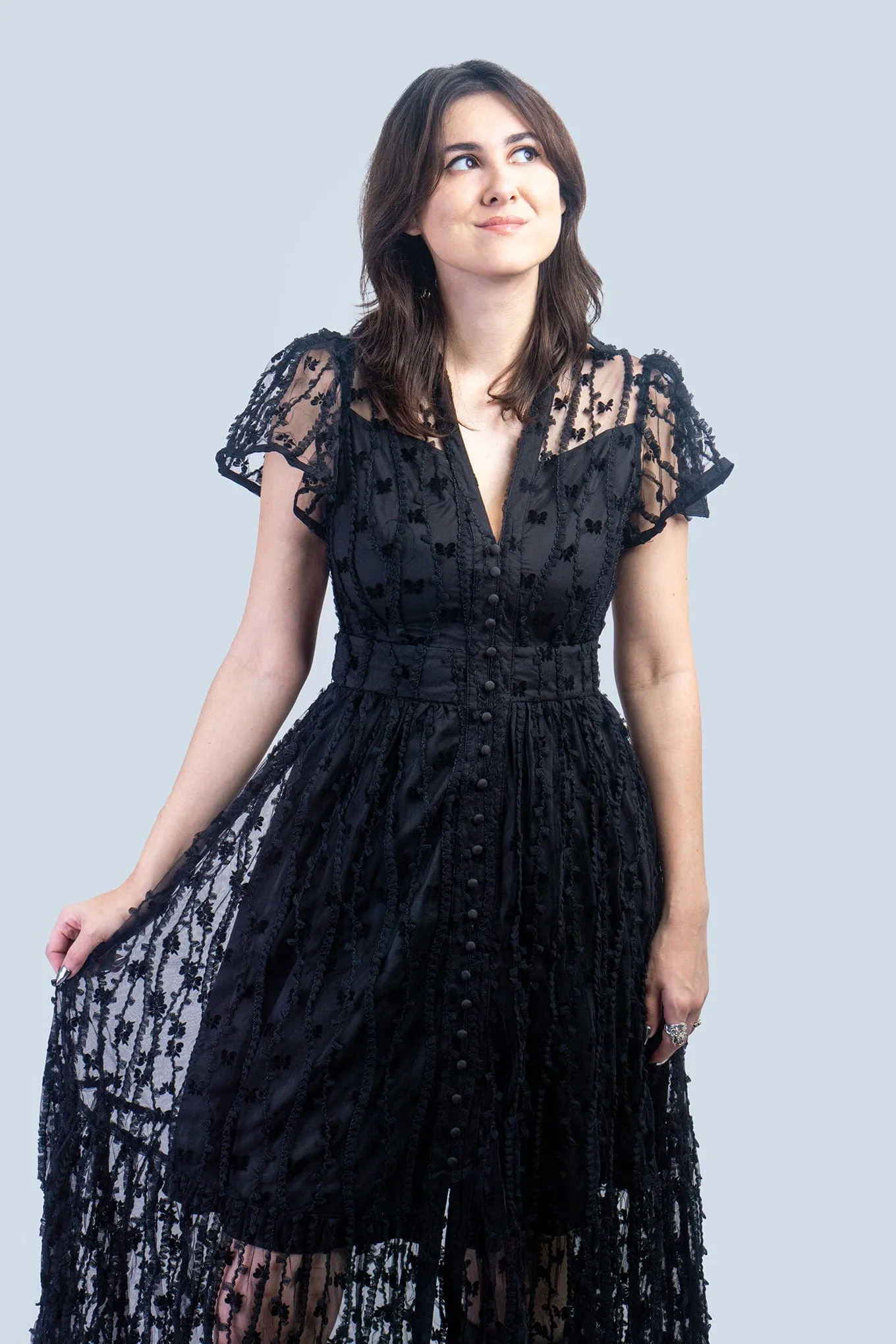 Black Bow Sheer Dress