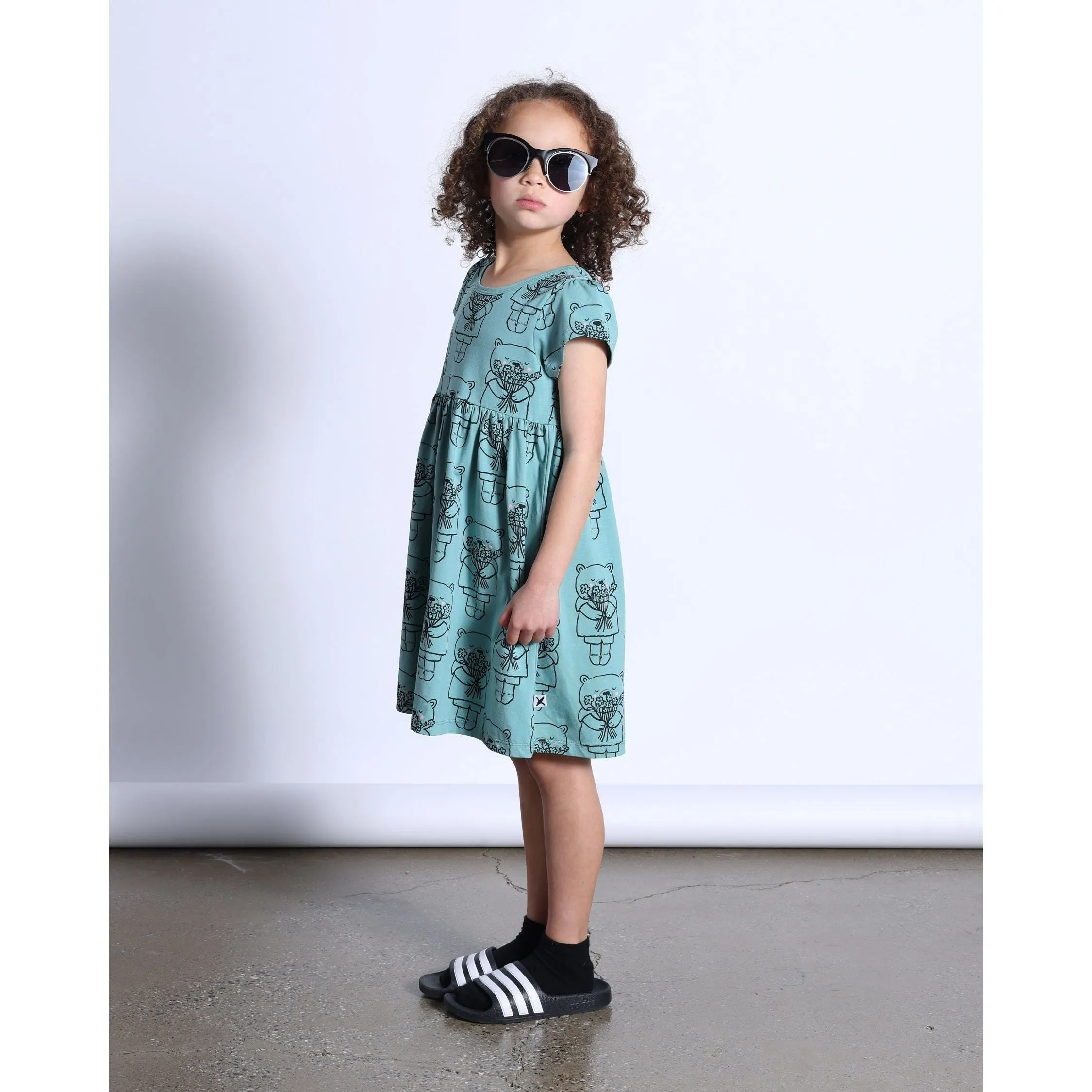 Bouquet Bear Dress- Emerald