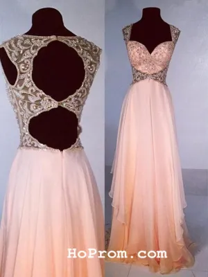 Cap Sleeve Prom Dress Chiffon Evening Dress