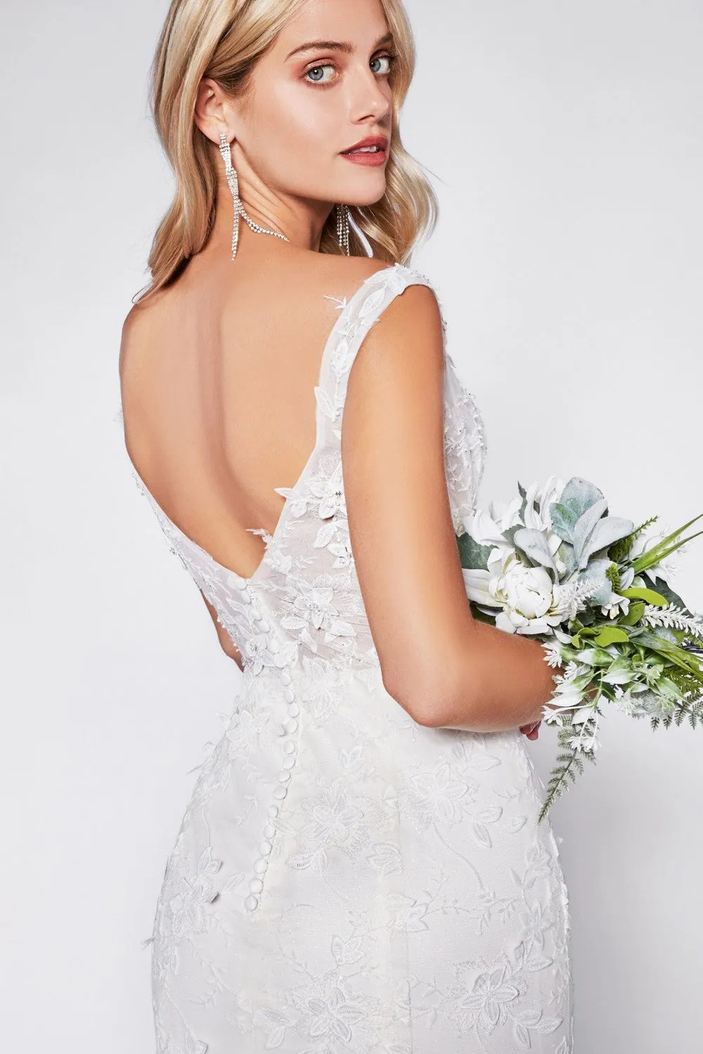 Carla Wedding Dress Sheer Bodice Flared Skirt 740TY01HRR
