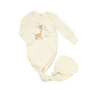 Charley the Giraffe | Organic Knot Gown | Gender Neutral