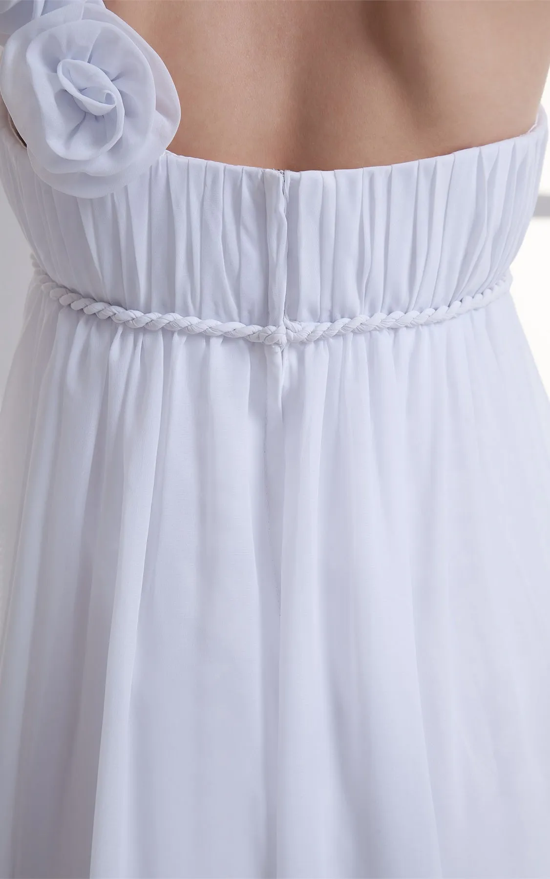 Chiffon Floral Floor-Length Empire One-Shoulder Long Dress-GC_708064