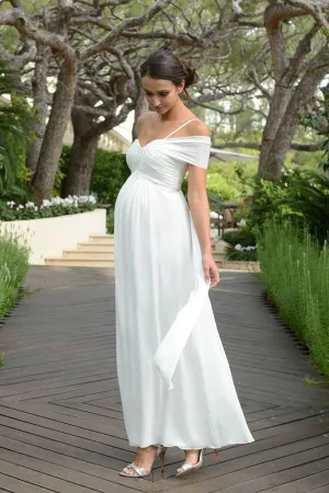 Chiffon Maternity Wedding Dress for Photo Shoot