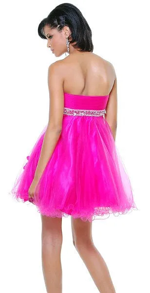 CLEARANCE - Cinderella Divine 4051 Short A-Line Dress Rhinestone Waist (Size 14)