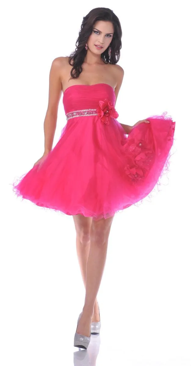 CLEARANCE - Cinderella Divine 4051 Short A-Line Dress Rhinestone Waist (Size 14)
