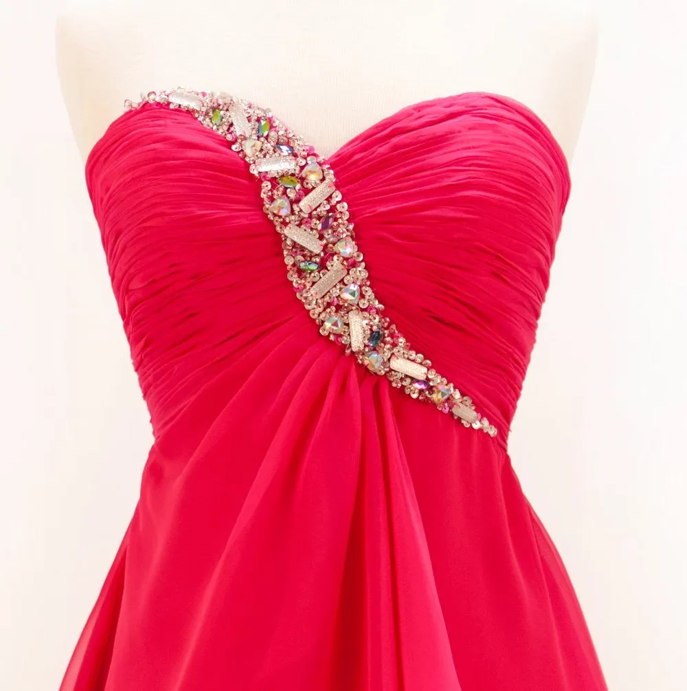 CLEARANCE - Cinderella Divine HK5744 Short Orange Chiffon Dress (Size 8)