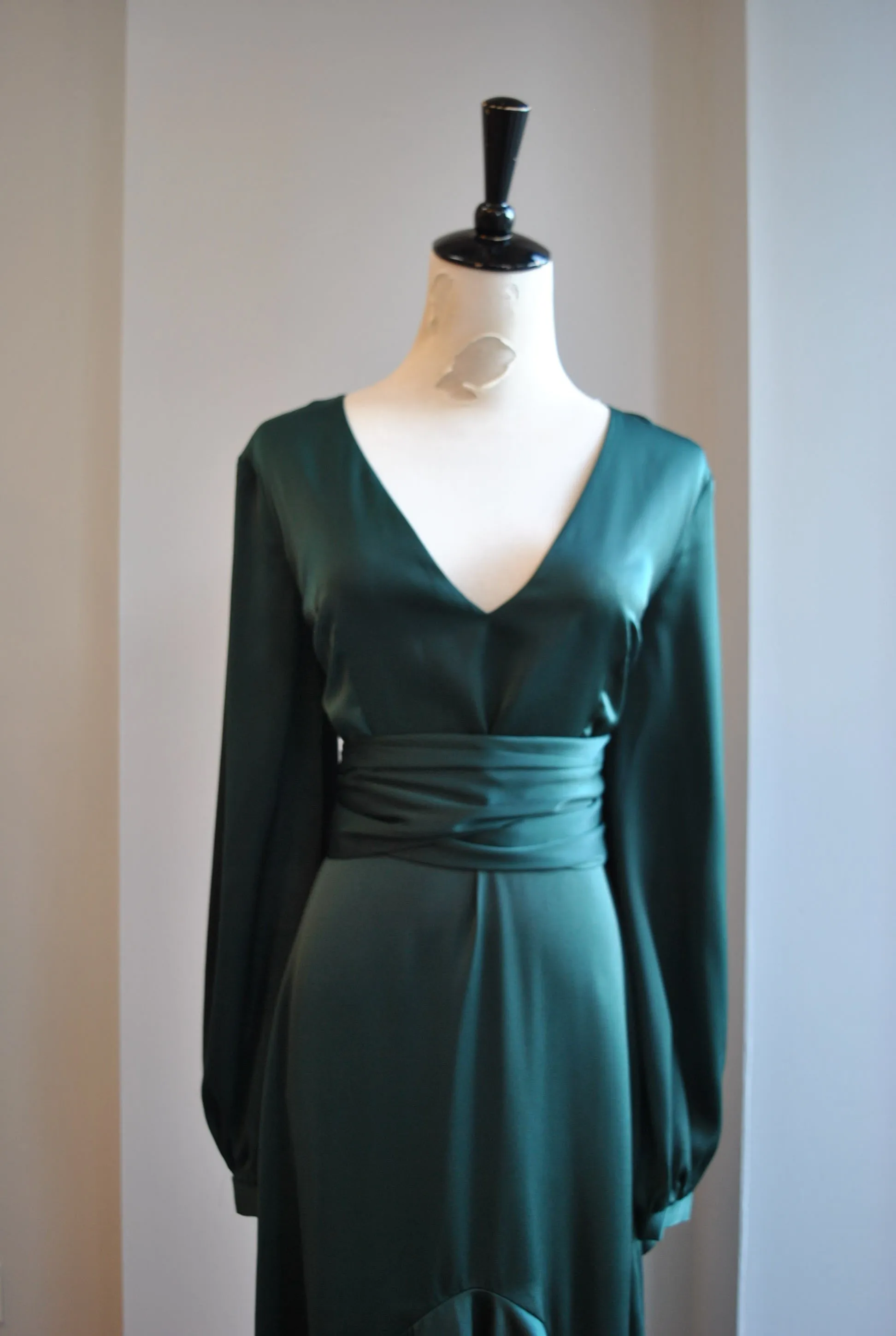 CLEARANCE - EMERALD GREEN HIGH AND LOW DRESS