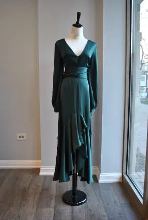 CLEARANCE - EMERALD GREEN HIGH AND LOW DRESS