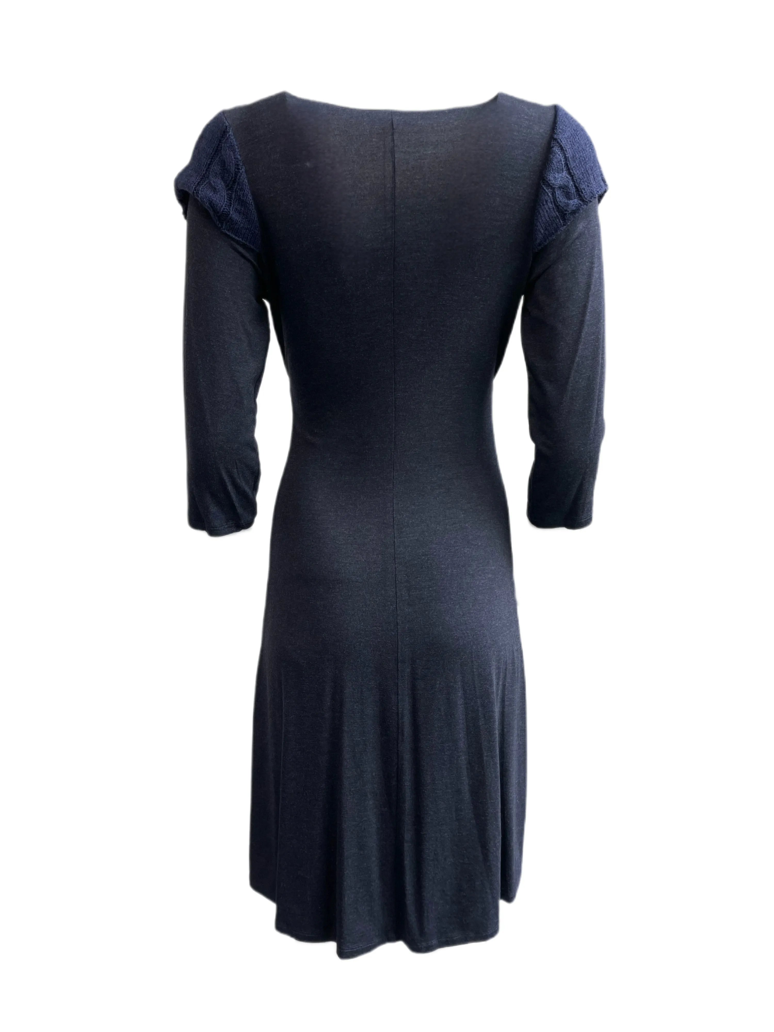 CLIPS Women's Heather Charcoal Cropped Sleeve Empire Waist Dress IT Sz 42 NWT