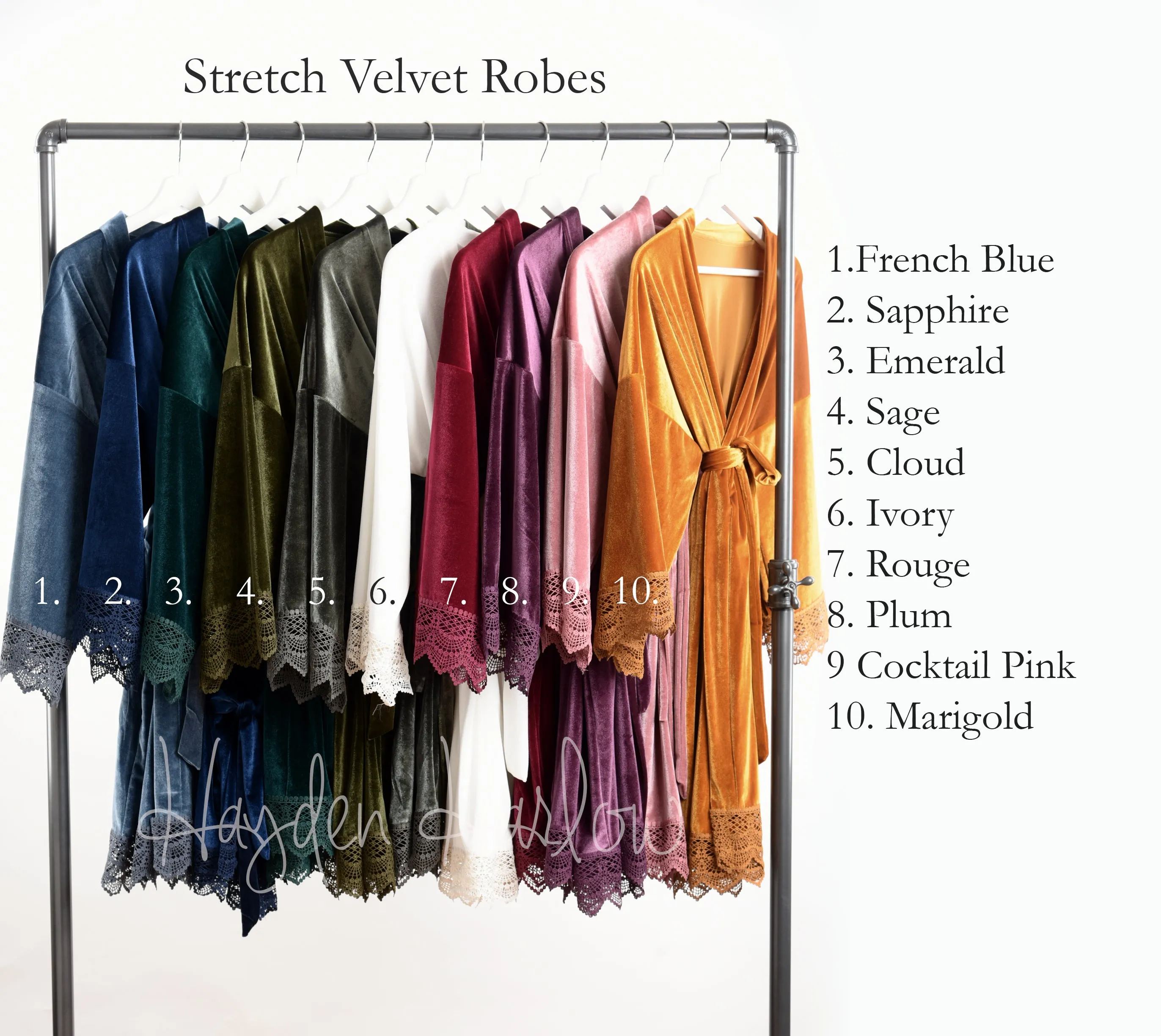 Cocktail Pink Stretch Velvet & Lace robe