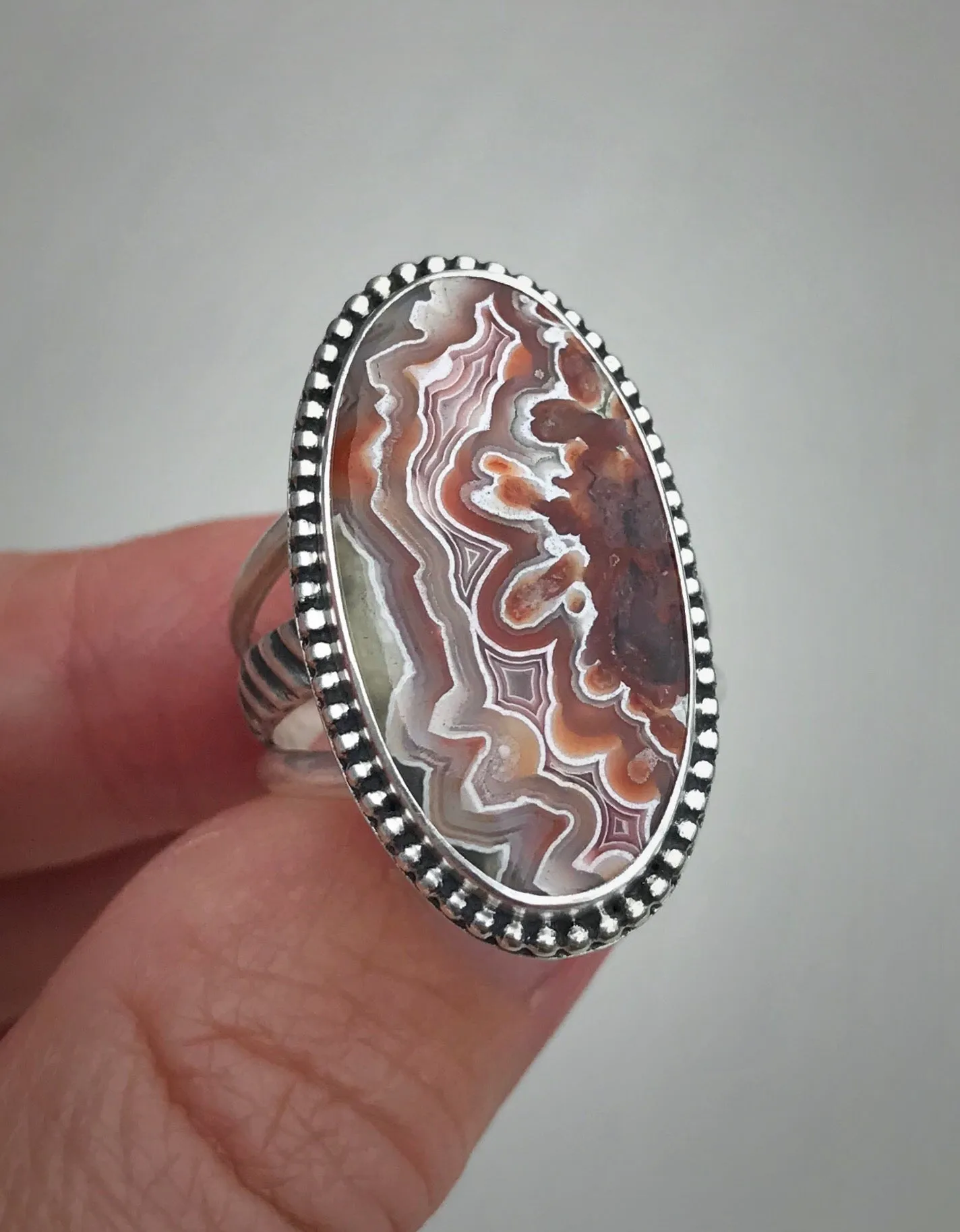 Crazy Lace Agate Ring
