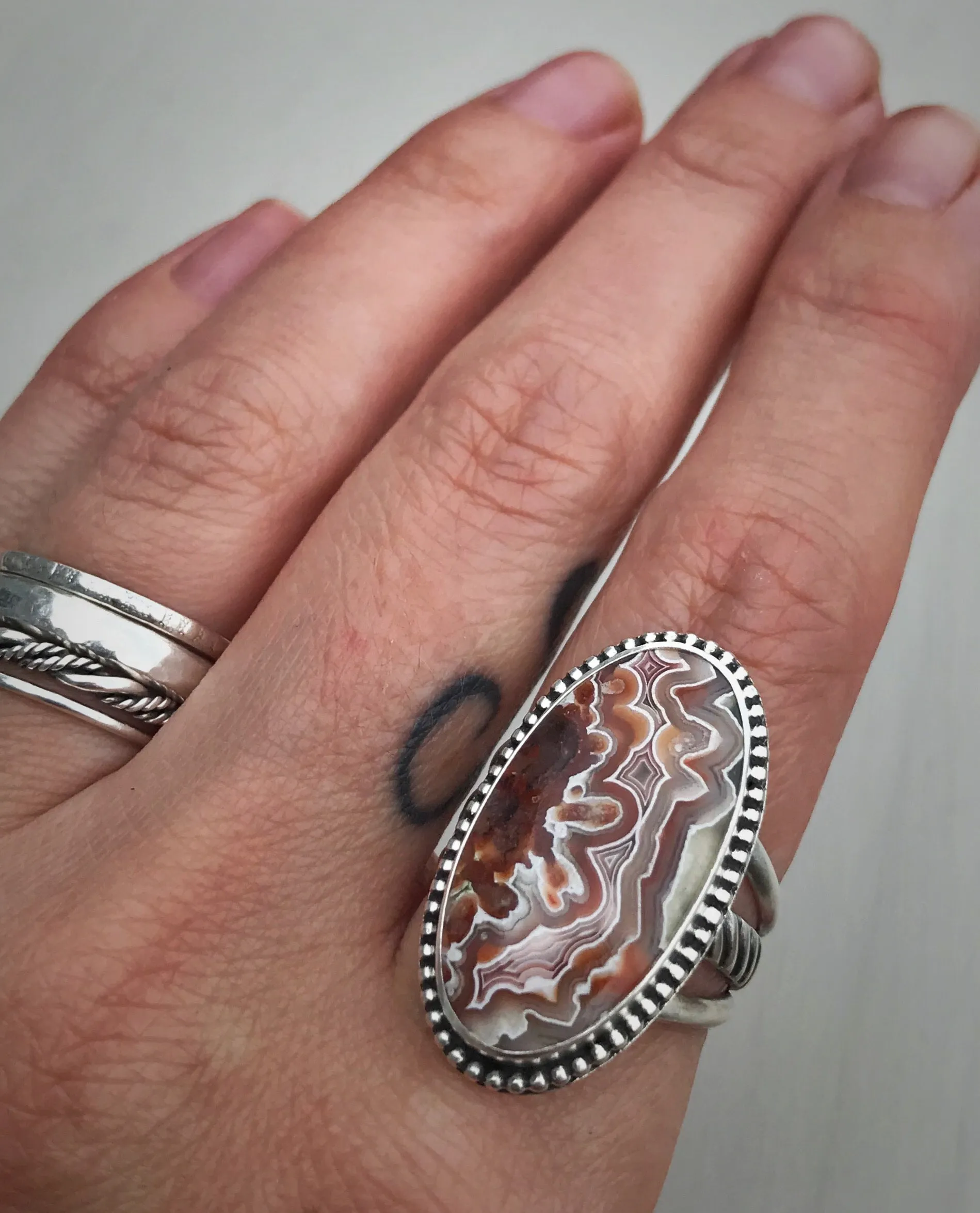 Crazy Lace Agate Ring