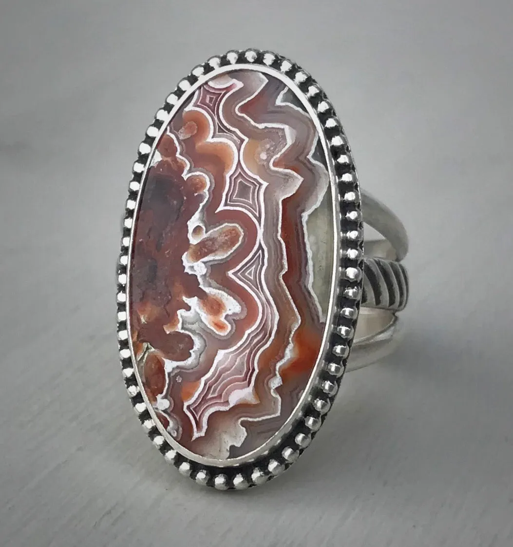 Crazy Lace Agate Ring