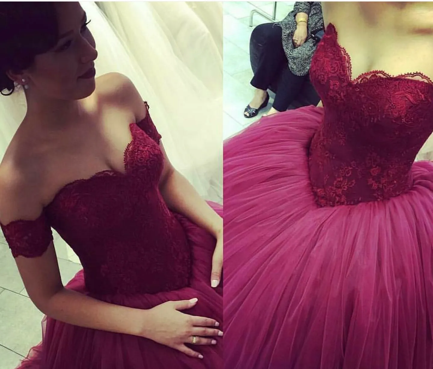 Custom Made Off Shoulder Sweetheart Neck Floor Length Lace Prom Dress, Prom Gowns