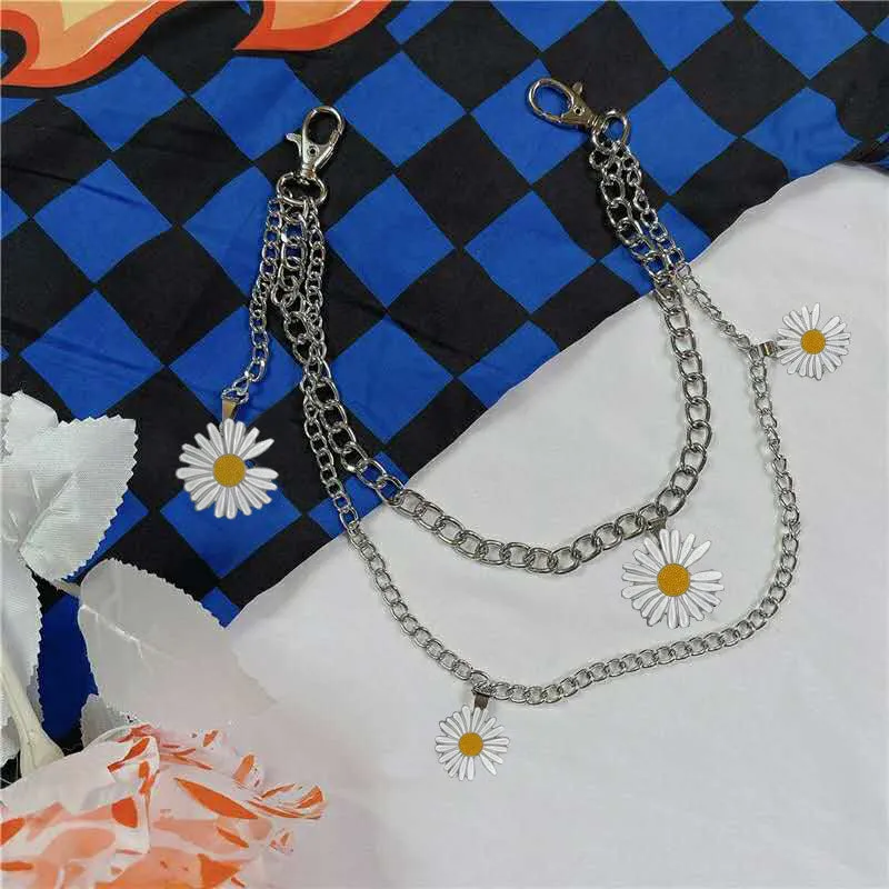 Dark black skirt   daisy waist chain yc23750