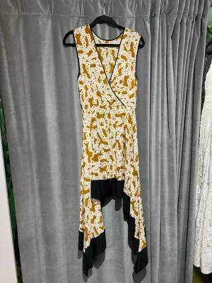 Diane Von Ferstenberg Sleeveles Chain Link V Neck High Low Dress