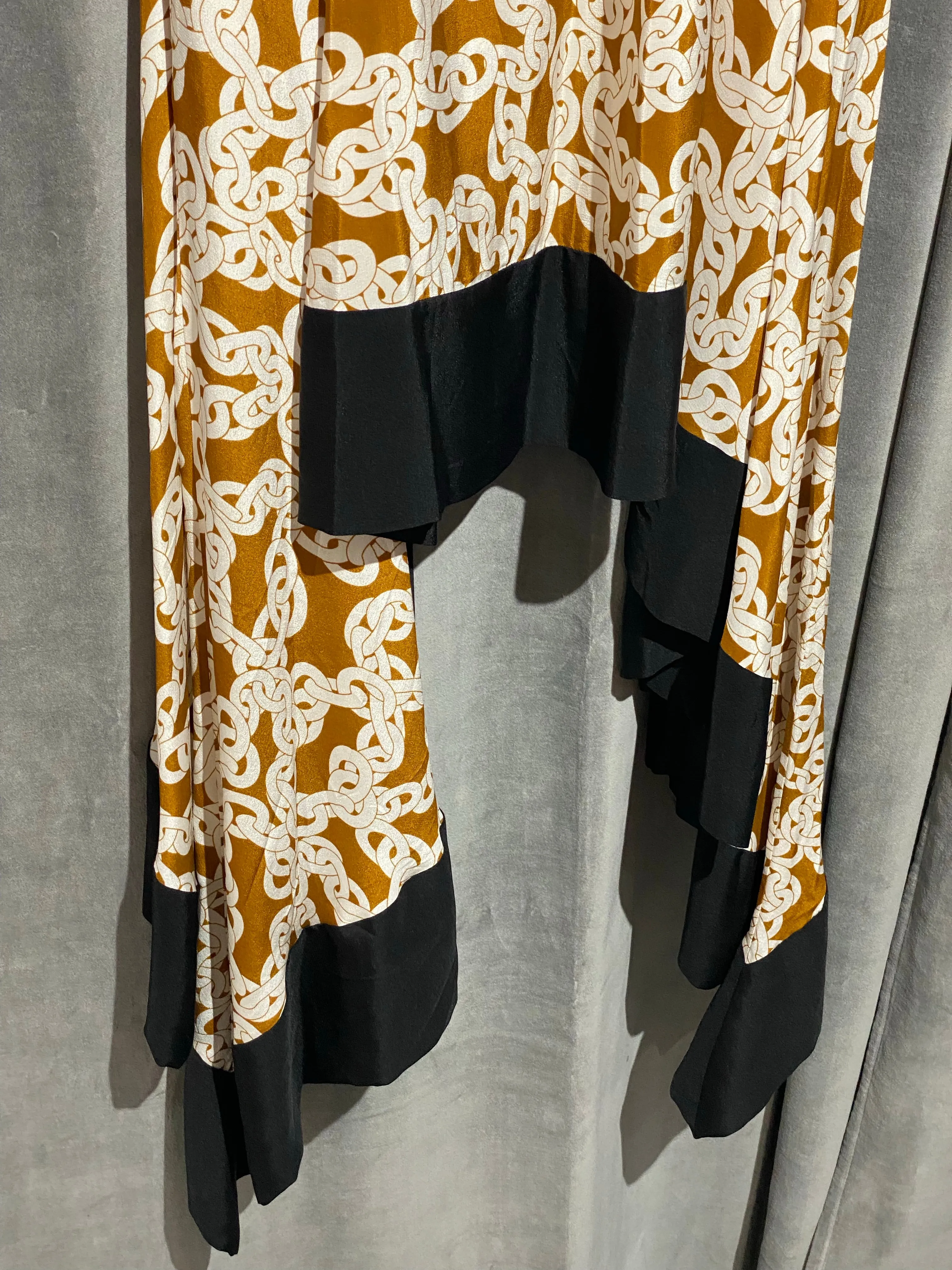Diane Von Ferstenberg Sleeveles Chain Link V Neck High Low Dress