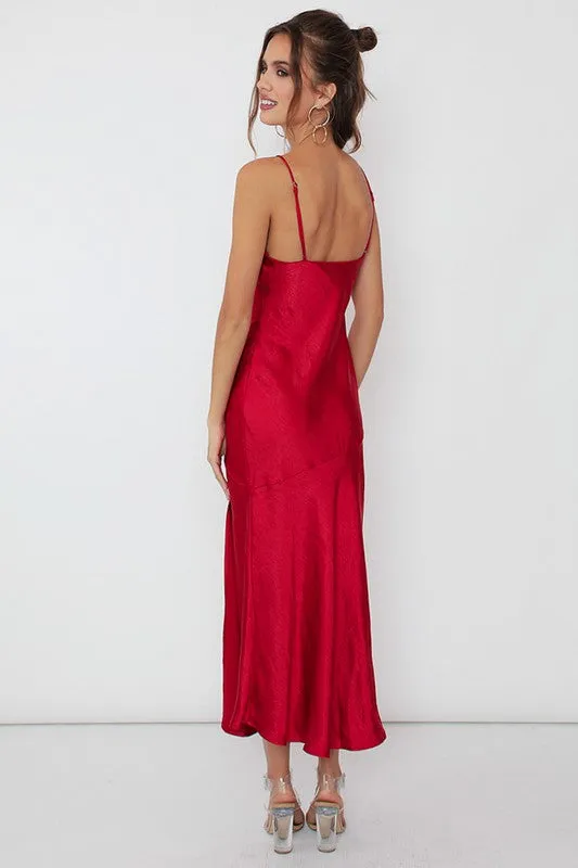 DONNA SATIN MIDI DRESS