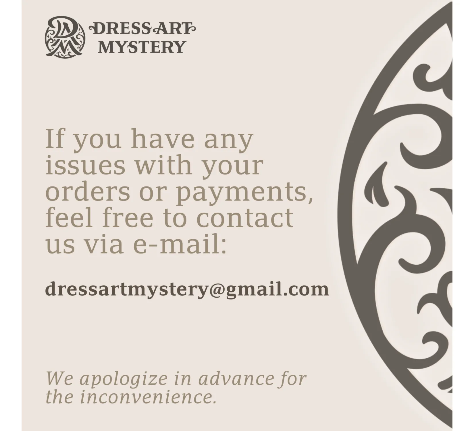 DressArtMystery calendar 2025