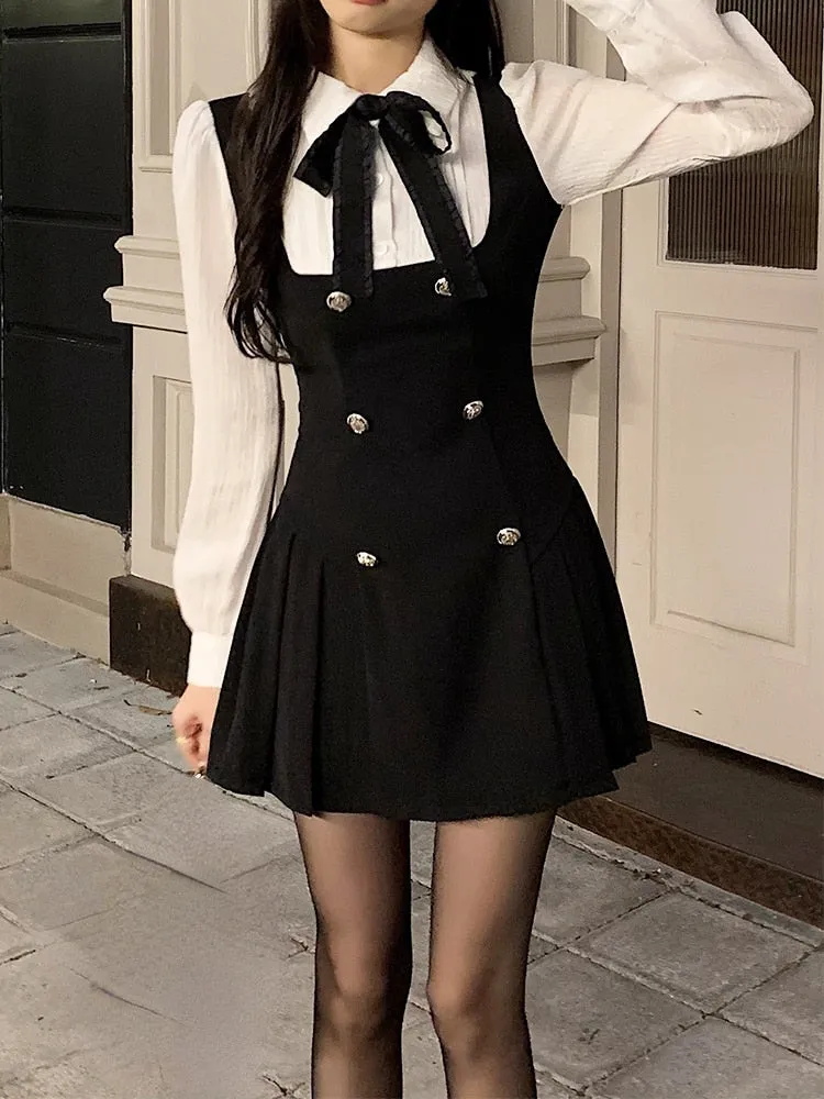 Elegant Short Fake Two Piece Party A Line Mini Dress
