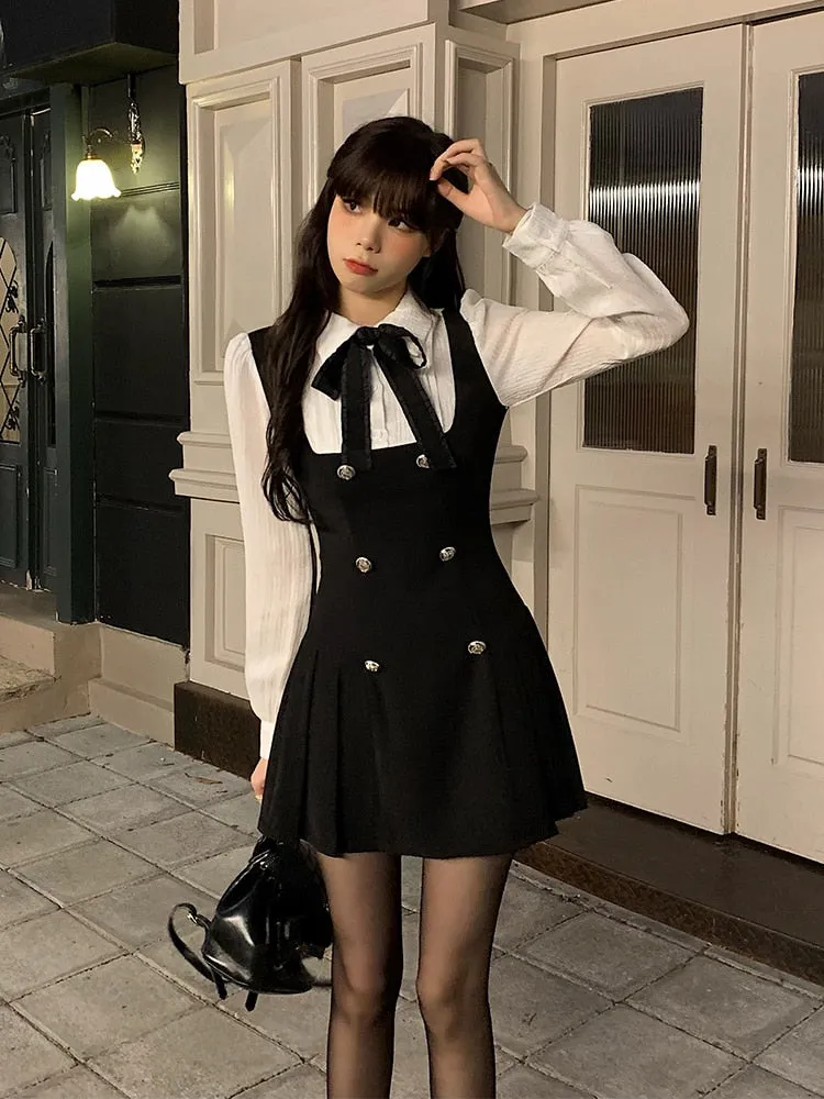 Elegant Short Fake Two Piece Party A Line Mini Dress