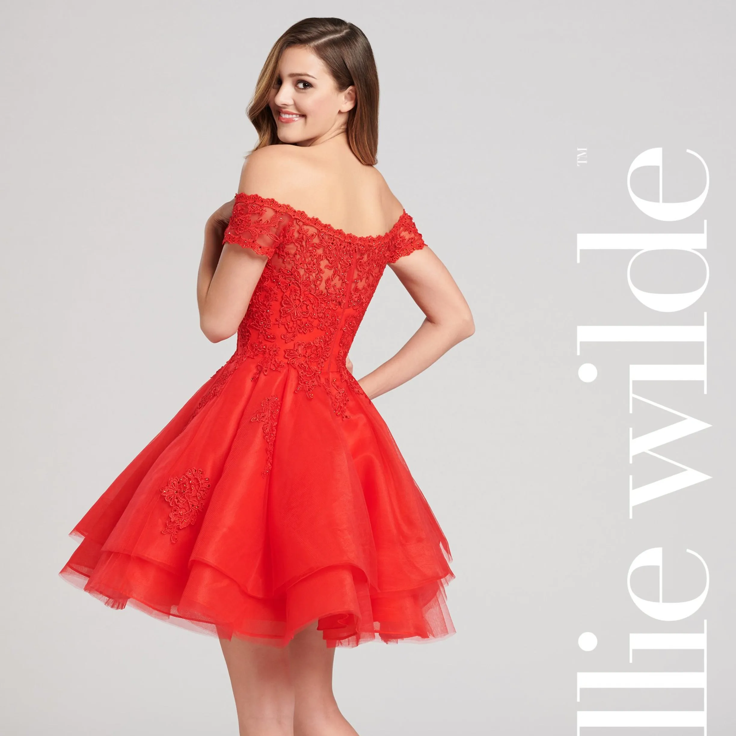 ELLIE WILDE Red Off-The-Shoulder A-line Short Dress Size 0